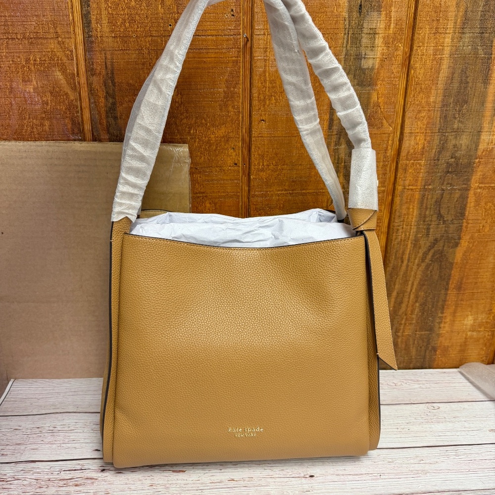 Kate Spade Knott Pebbled Leather & Suede Large Shoulder Bag - Bungalow - Picture 5 of 10